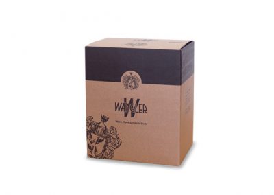 Wine box printed in one colour